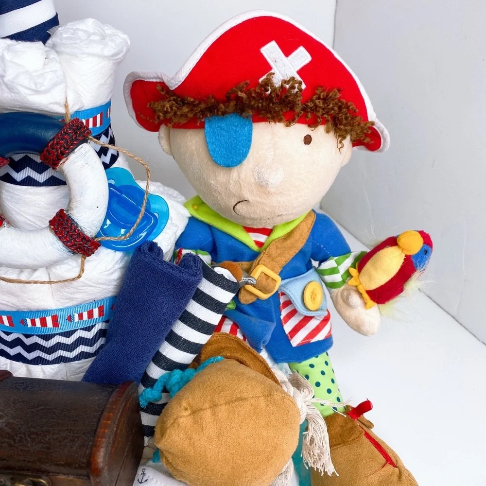 Pirate Ship Diaper Cake, Nautical Themed